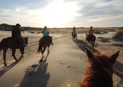 Riders experiencing pure bliss on a coastal horseback adventure